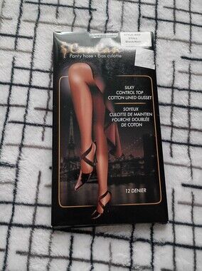 Vintage Size XTALL Black Pantyhose SEALED